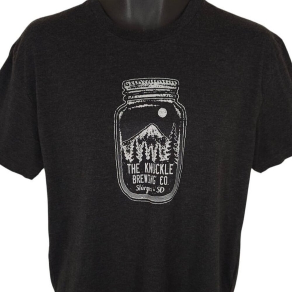 Knuckle Brewing Company T Shirt Mens Size Large Black Sturgis South Dakota Beer